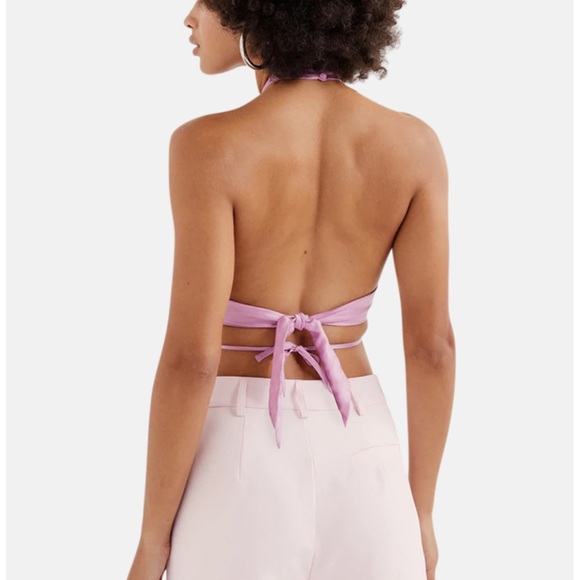 For Love And Lemons Lavender Halter Crop Top - Picture 2 of 4
